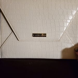 Ralph Lauren White Crocodile Clutch Envelope Style